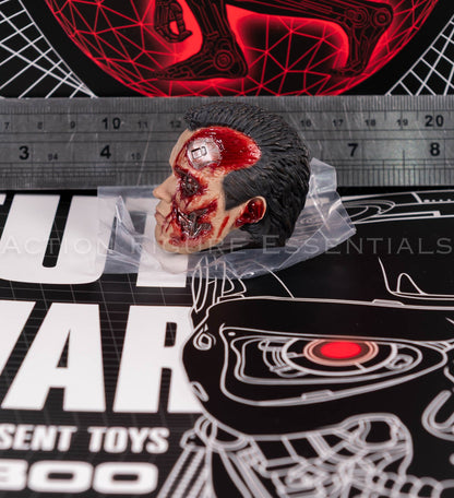 Present Toys T-800 heavily battle damaged head, original collectible sixth scale component, angle 41