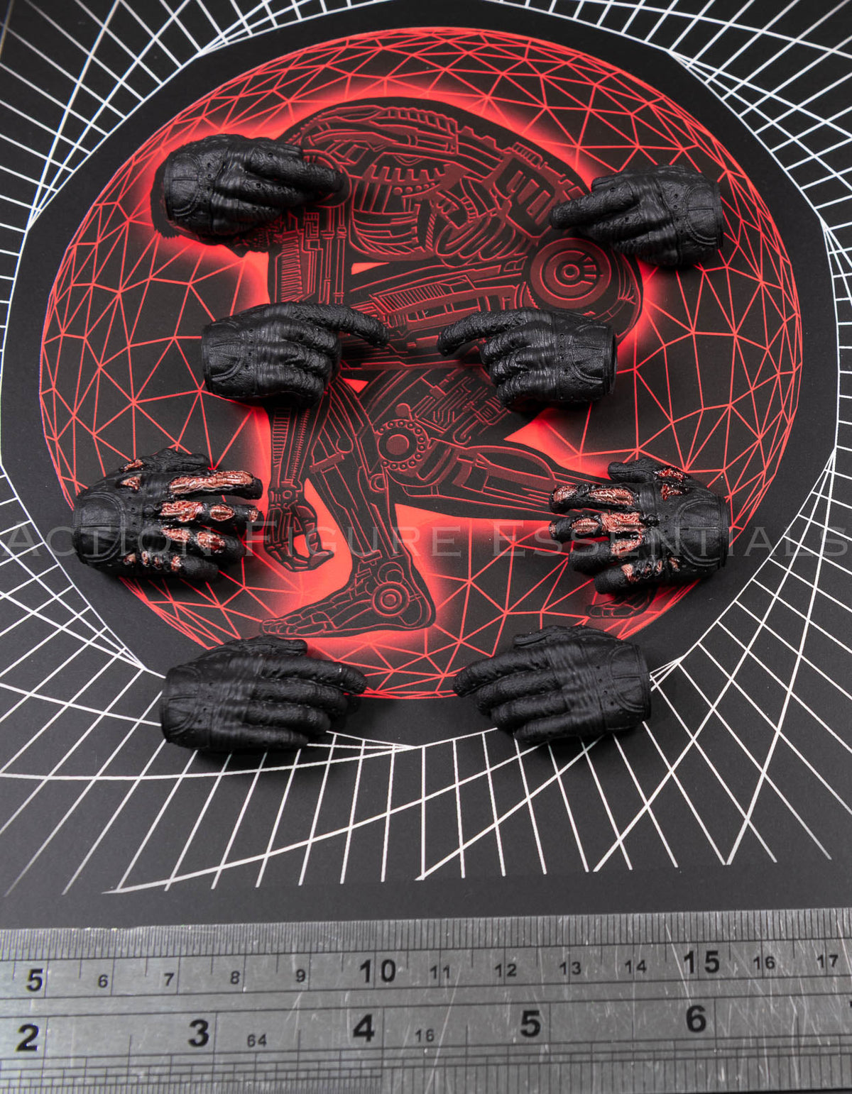 Present Toys Future Warrior T-800 gloved hands, reverse or detail view of original sixth scale part