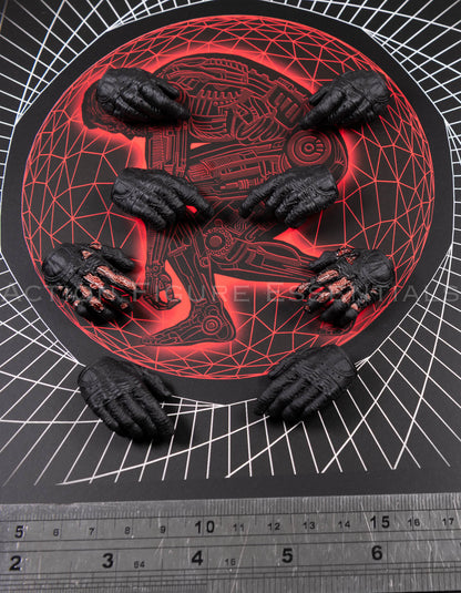 Present Toys Future Warrior T-800 gloved hands, front or angled view of original sixth scale part