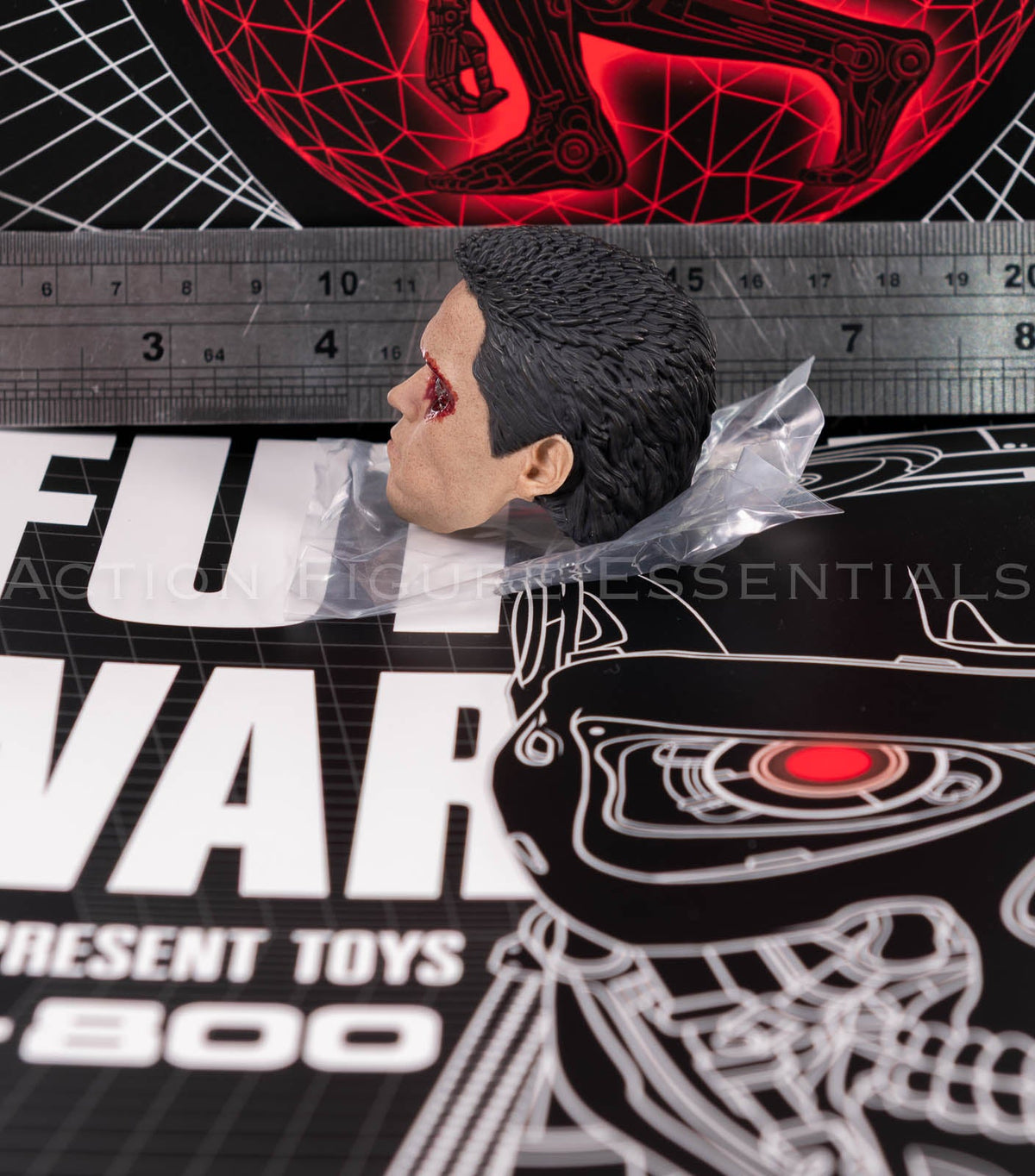 Present Toys T-800 mechanical eye head sculpt, sculpt detail angle 2