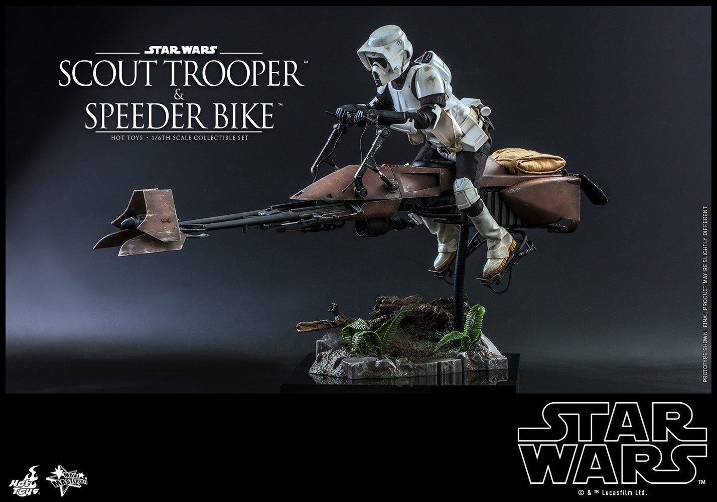 Hot Toys 1:6 -  Biker Scout Trooper and Speeder Bike Set - Return of The Jedi - MMS612 - Star Wars