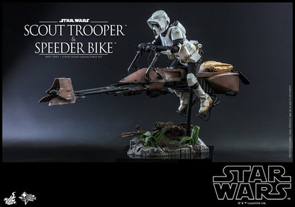 Hot Toys 1:6 -  Biker Scout Trooper and Speeder Bike Set - Return of The Jedi - MMS612 - Star Wars