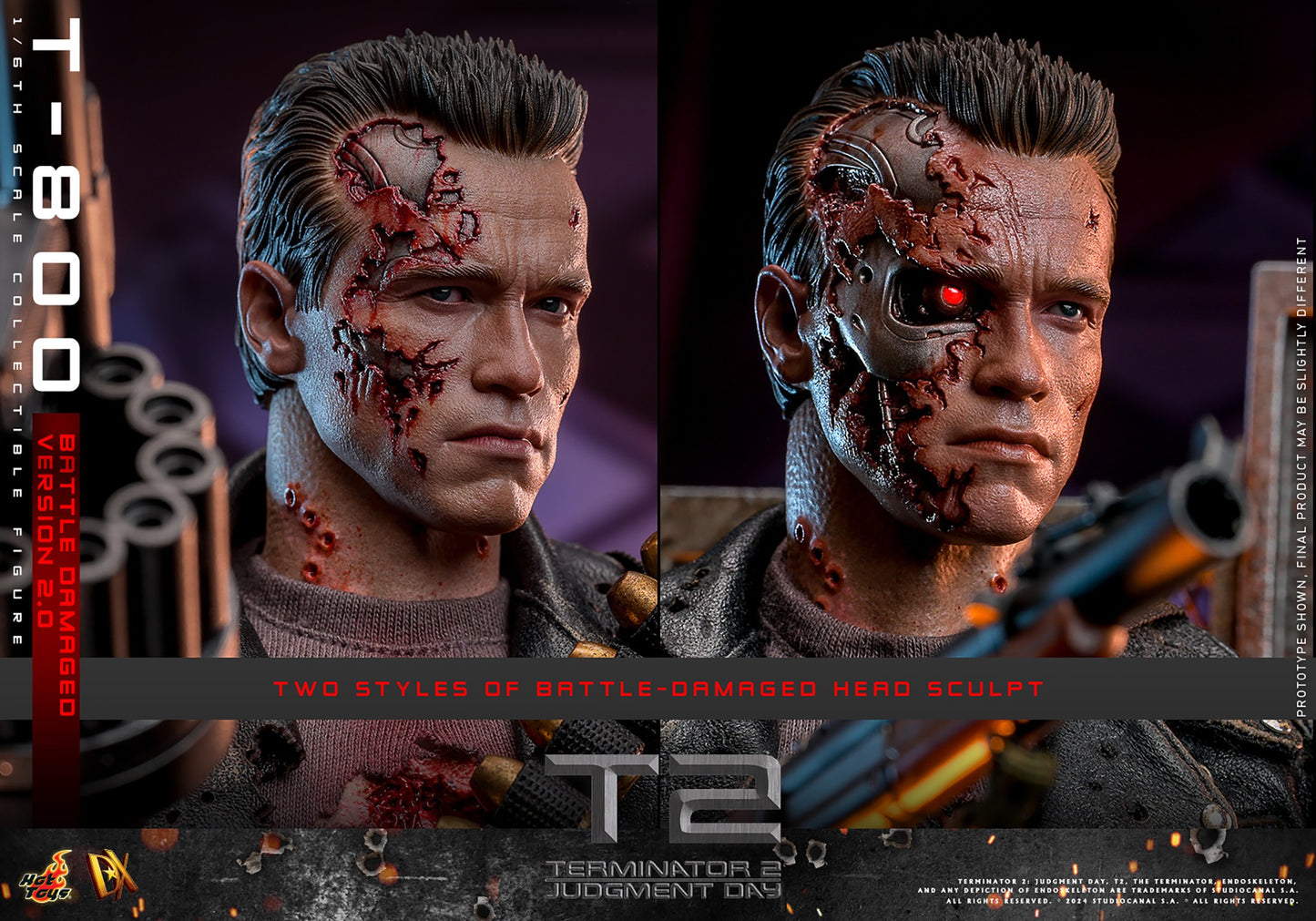Hot Toys - T-800 Battle Damaged Version 2.0 - DX46 - 1:6 Scale - Terminator 2 - Action Figure