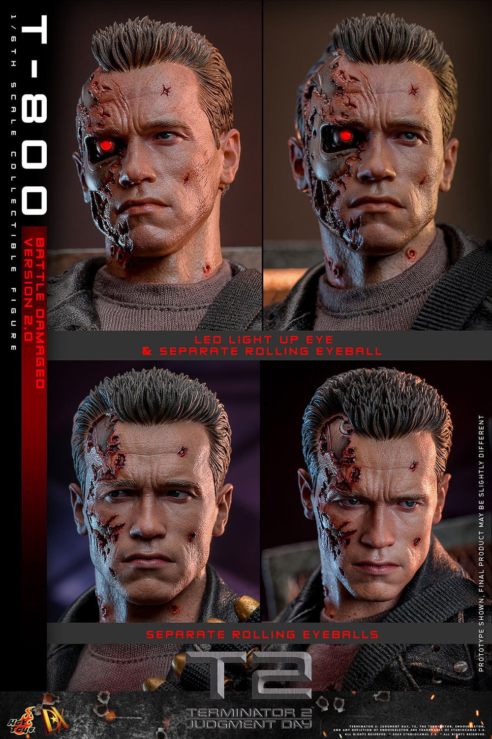 Hot Toys - T-800 Battle Damaged Version 2.0 - DX46 - 1:6 Scale - Terminator 2 - Action Figure
