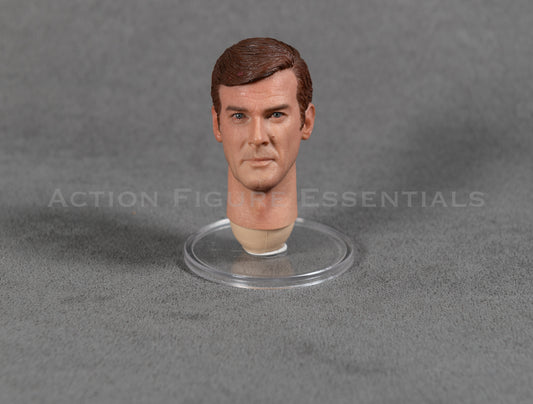 James Bond Head Sculpt Custom Roger Moore 007 1/6 Hot Toys Scale