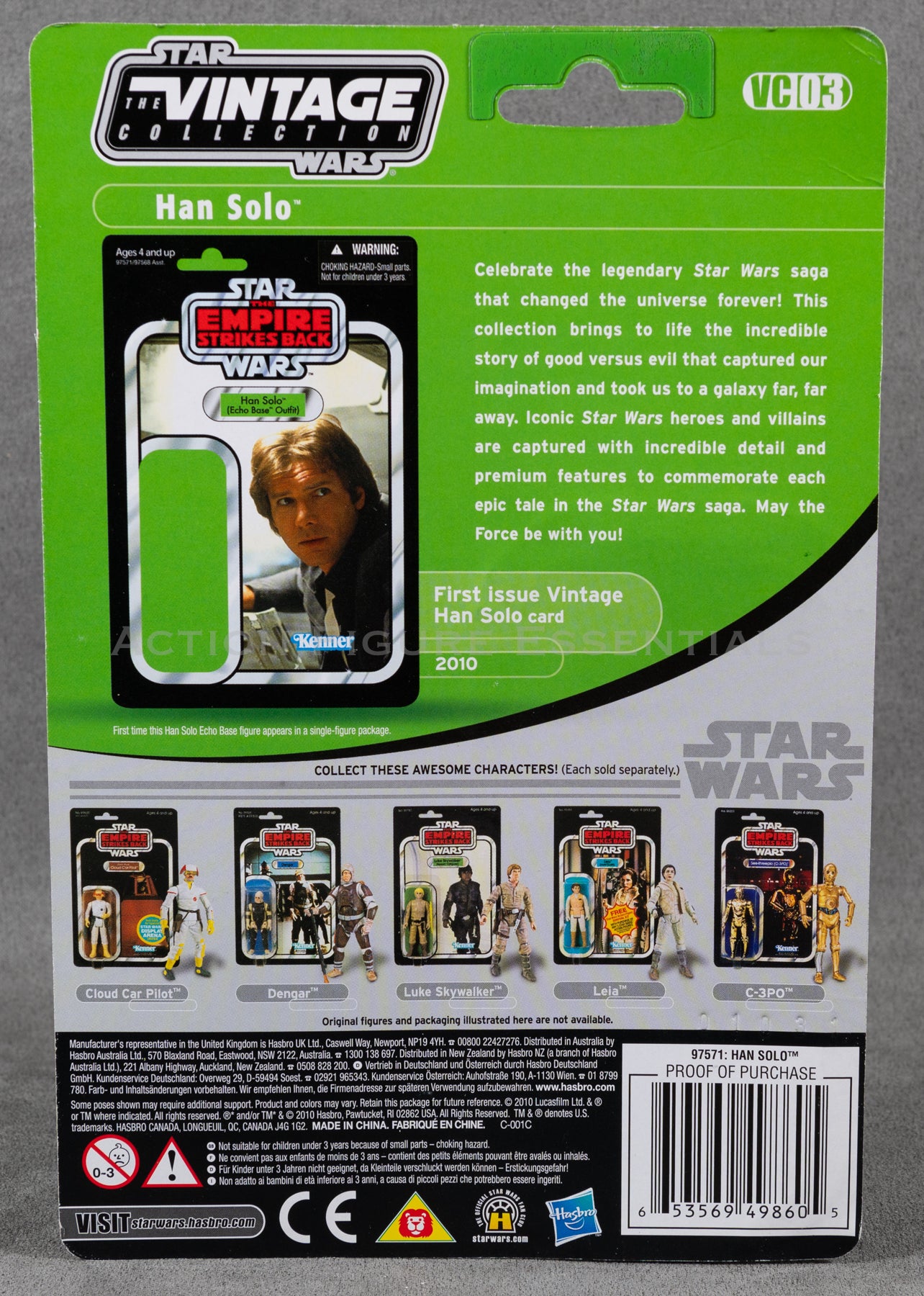 Star Wars: The Vintage Collection - Han Solo (Echo Base Outfit) Boba Fett Offer - 3.75" Action Figure - New Sealed Card - MOC