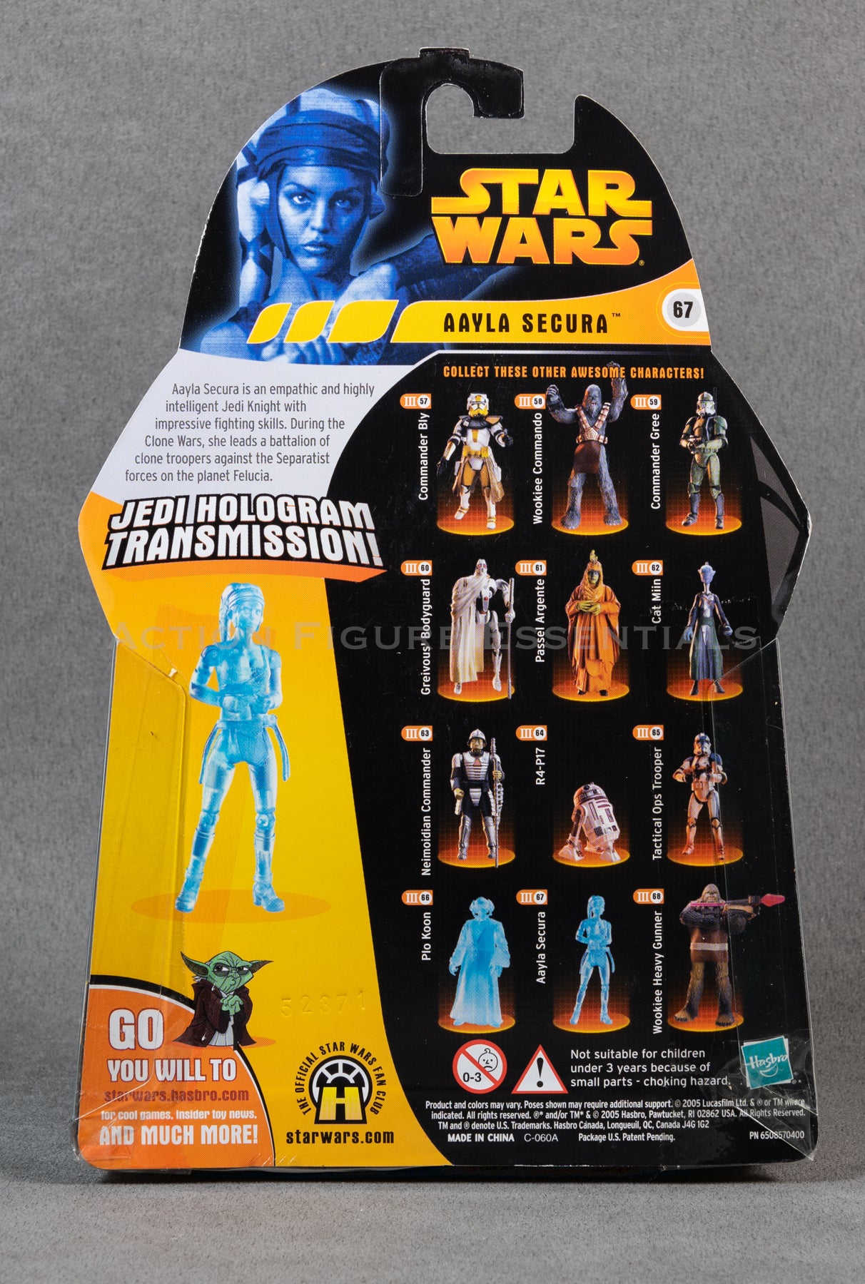 Star Wars: Revenge of The Sith - Aayla Secura (Hologram Transmission) - 3.75" Action Figure - New Sealed Card - MOC