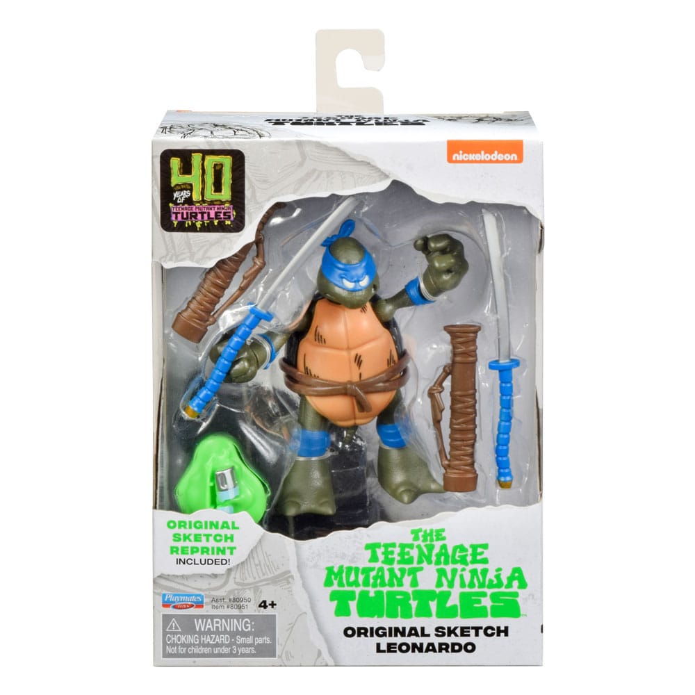 Teenage Mutant Ninja Turtles Leonardo Action Figure 40th Anniversary Kevin Eastman Original Sketch - TMNT