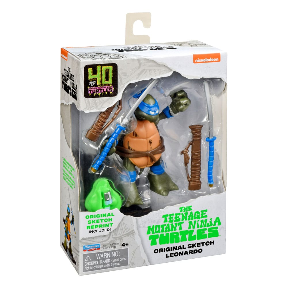 Teenage Mutant Ninja Turtles Leonardo Action Figure 40th Anniversary Kevin Eastman Original Sketch - TMNT