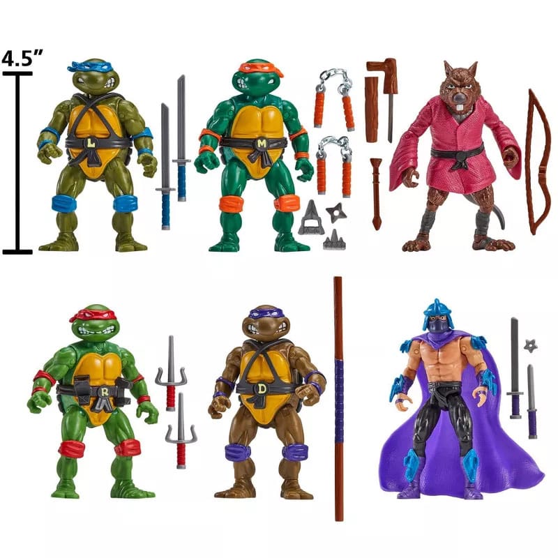 Teenage Mutant Ninja Turtles 6-Pack Action Figures 1988 Remastered HEO EU Exclusive Collectors Set
