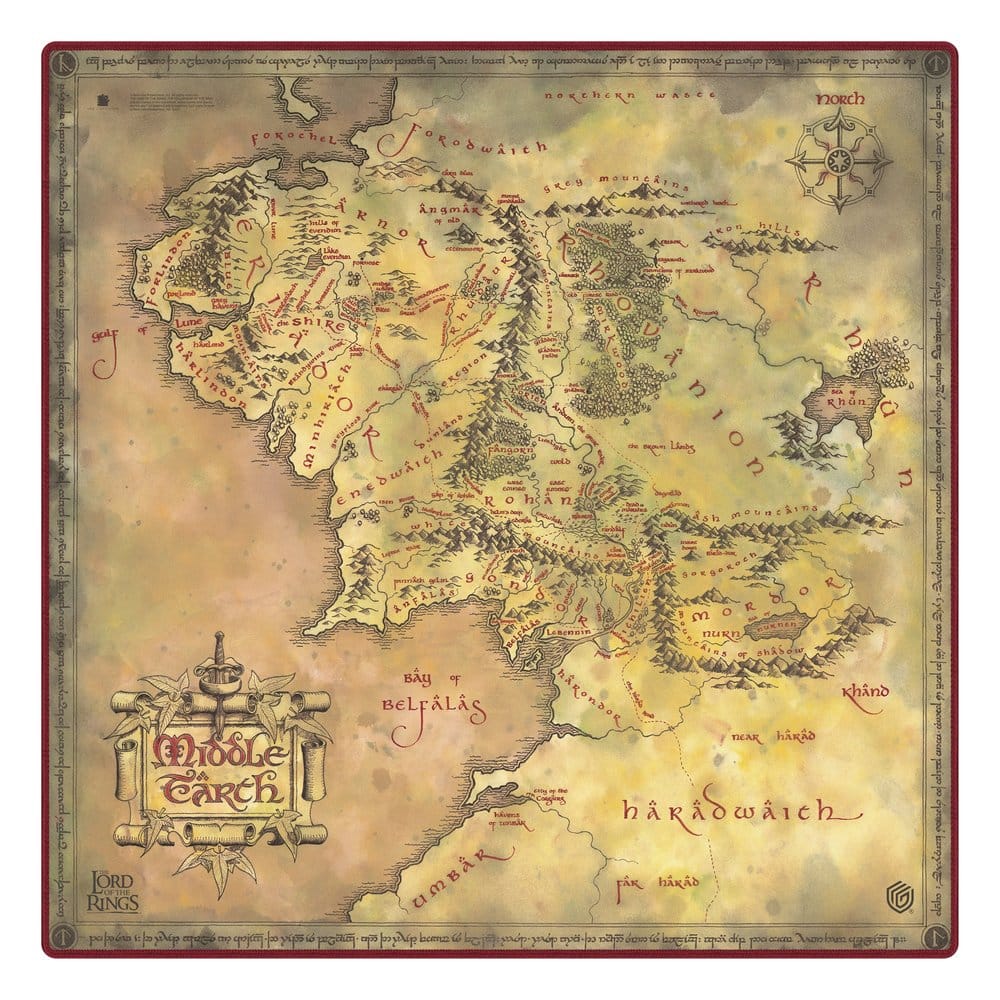 Ultimate Guard Lord of the Rings Playmat Oversized 61x61cm Places of Middle-earth TCG Gaming Mat